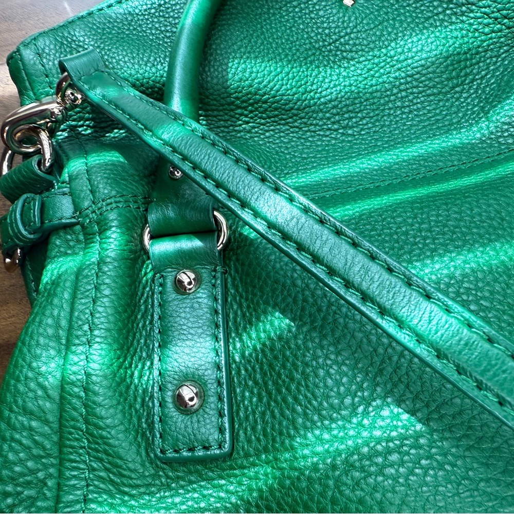 Kate Spade New York Green Pebbled Leather Satchel Crossbody Bag - Picture 12 of 16